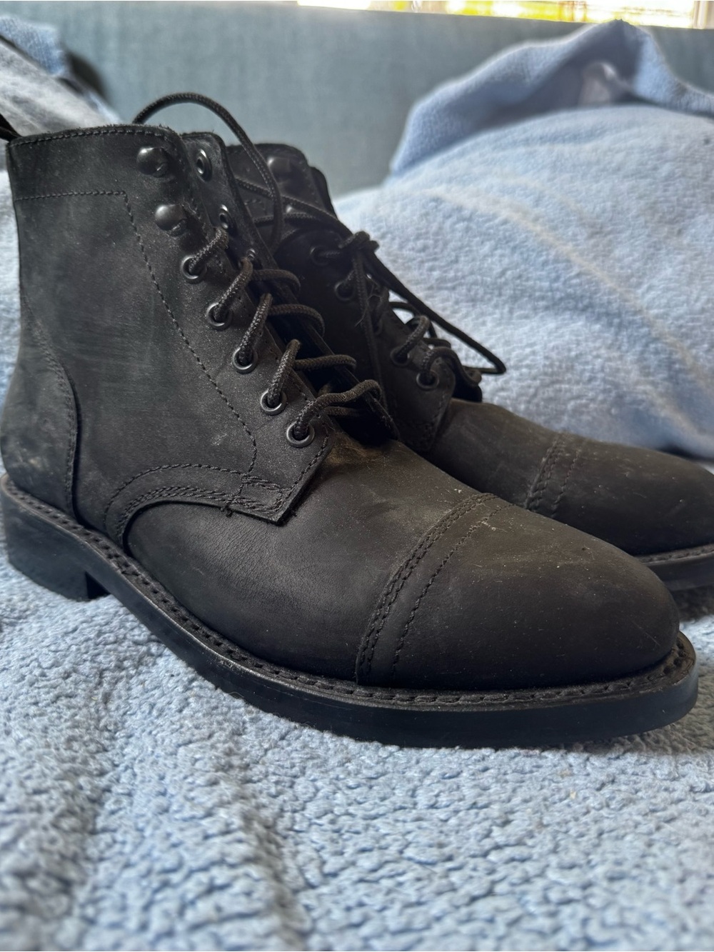 Thursday Boot Captain Matte Black Lace-Up Women's Cap-Toe Boots